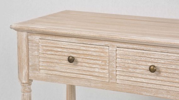 Miniaturka 2 - Konsola w stylu boho z drewnianym blatem i metalowymi uchwytami – Toscana