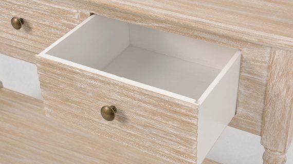 Miniaturka 3 - Konsola w stylu boho z drewnianym blatem i metalowymi uchwytami – Toscana