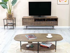 Miniaturka 2 - Aranżacja salonu z szafką RTV w stylu industrialnym