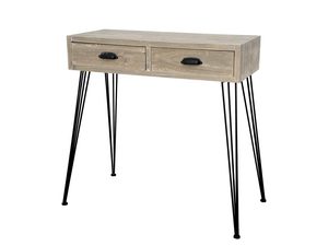 Miniaturka 2 - Drewniana konsola z metalowymi nogami w stylu industrialnym kolor naturalny