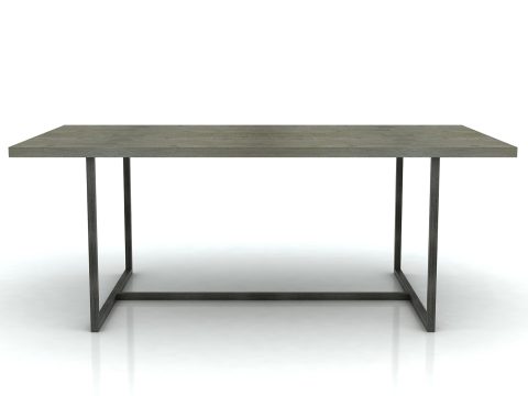 Stół loftowy z metalowymi nogami w ciepłym grafitowym odcieniu