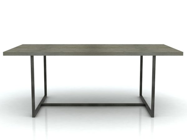 Stół loftowy z metalowymi nogami w ciepłym grafitowym odcieniu