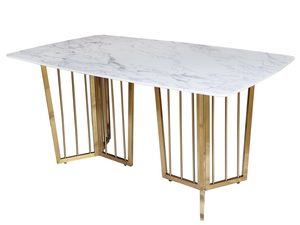 Miniaturka 1 - Nowoczesny stół z marmurem i złotą metalową nogą w stylu art déco