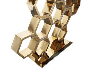 Miniaturka 3 - Designerska konsola z marmurem i złotą podstawą w geometrycznym stylu