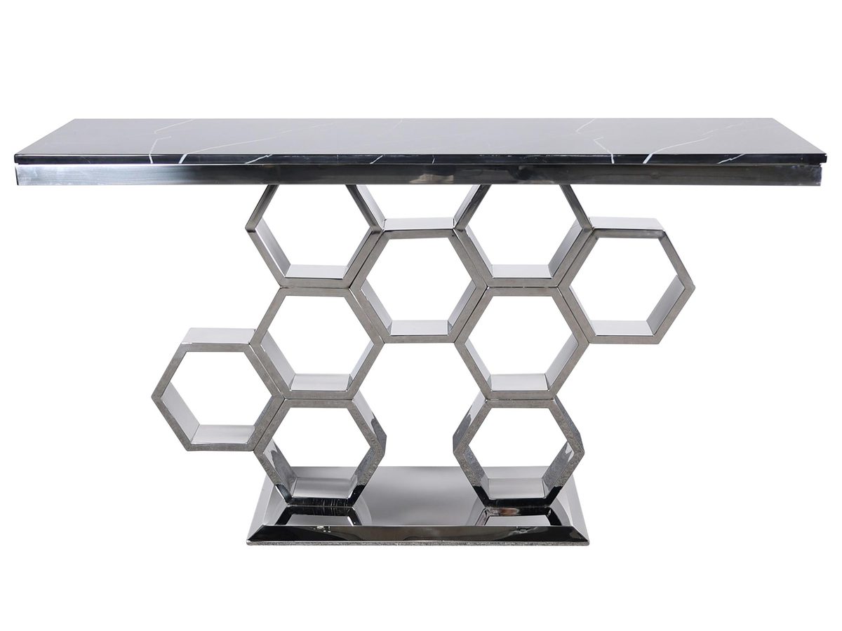 Chromowana konsola z podstawą w kształcie plastrów miodu – Virtus