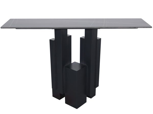 Luksusowa konsola z marmurem i sześciokątną metalową podstawą