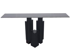 Miniaturka 1 - Designerski stół z czarnym marmurem i oryginalną podstawą