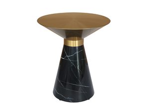Miniaturka 1 - Luksusowy stolik z czarnego marmuru i złotym detalem