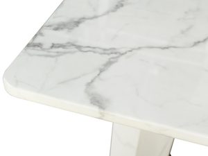 Miniaturka 3 - Marmurowy blat stołu z jasnymi żyłkami w stylu glamour