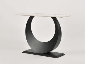 Miniaturka 1 - Konsolowy stół z marmurem i nogą w kształcie pierścienia