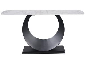 Miniaturka 2 - Stół konsolowy z białym marmurem i czarną industrialną podstawą