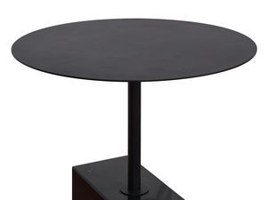 Miniaturka 1 - Okrągły czarny stolik pomocniczy w stylu nowoczesnym