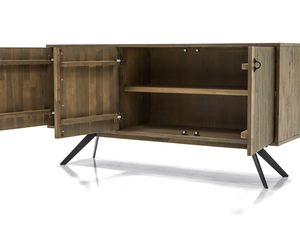 Miniaturka 2 - Komoda z lamelowym frontem z drewna akacjowego, styl loftowy