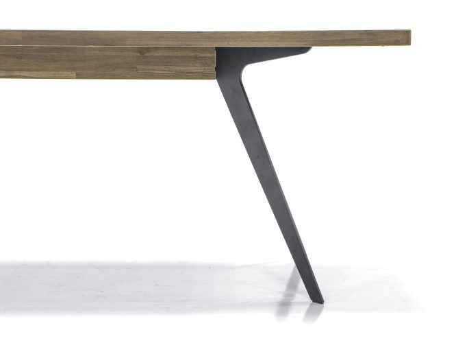 Stół drewniany modern vintage z metalowymi nogami w ciemnym graficie – Valore