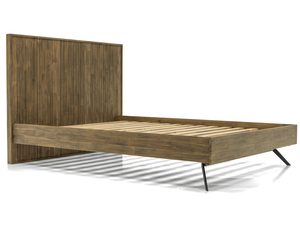 Miniaturka 1 - Rama łóżka z drewna akacjowego do sypialni w stylu naturalnym