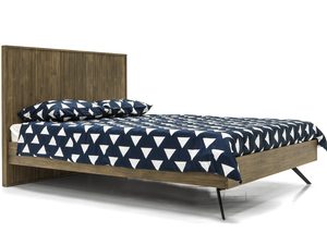 Miniaturka 4 - Skandynawskie łóżko z drewna akacjowego z niskim zagłówkiem