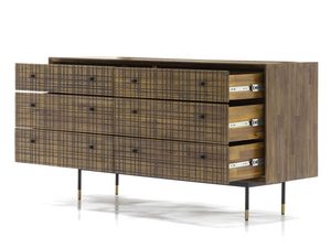 Miniaturka 2 - Drewniana komoda z sześcioma szufladami do sypialni loftowej