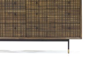 Miniaturka 3 - Komoda z drewna akacji z geometryczną plecionką