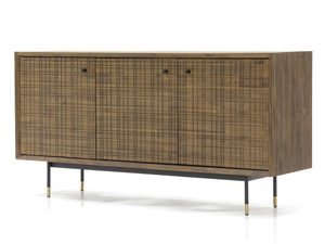 Miniaturka 1 - Komoda z drewna akacji z czarnymi detalami do wnętrz industrialnych