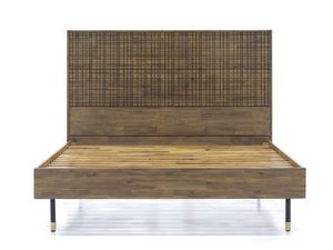 Miniaturka 1 - Łóżko retro drewniane z metalowymi nóżkami