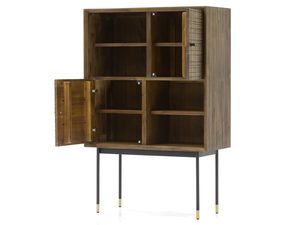 Miniaturka 2 - Komoda drewniana retro z 3D frontami z złotymi akcentami