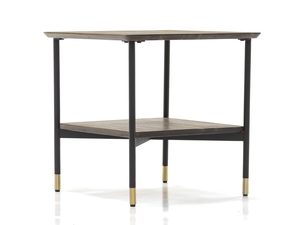 Miniaturka 1 - Stolik drewniany akacjowy ze złotymi akcentami