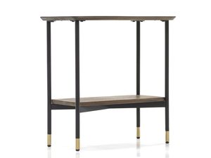 Miniaturka 2 - Wąski stolik industrialny z metalową ramą i złotymi