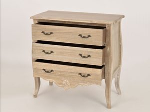 Miniaturka 1 - Komoda prowansalska z giętymi nogami i trzema szufladami