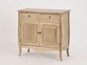 Miniaturka 1 - Komoda z bielonego drewna paulowni z podwójnymi drzwiami i szufladami