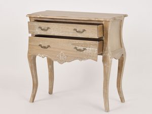 Miniaturka 1 - Komoda rustykalna z dwoma szufladami i toczonymi nogami
