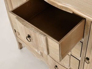 Miniaturka 3 - Drewniana komoda z bielonego drewna paulowni w stylu rustykalnym