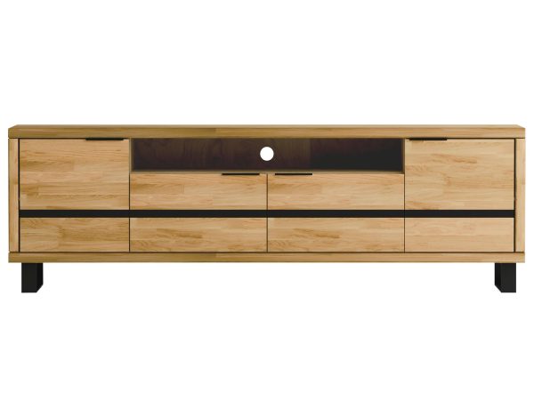 Szafka RTV z wnękami i czarnymi nogami