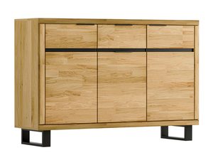 Miniaturka 1 - Komoda na czarnych nogach z poziomymi uchwytami