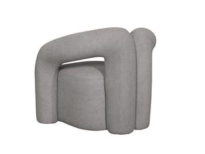 Miniaturka 1 - Designerski fotel szary z wygiętym oparciem w stylu modern