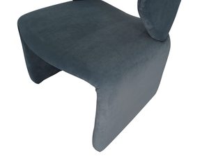 Miniaturka 3 - Aksamitne krzesło w odcieniach szarości o oryginalnym kształcie do wnętrz glamour