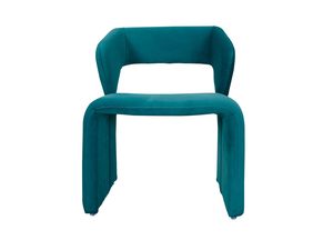 Miniaturka 6 - Fotel designerski turkusowy welurowy frontalny