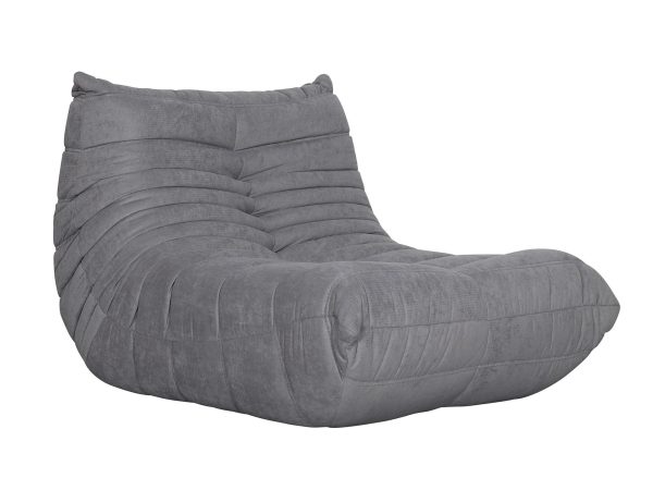 Nowoczesny pikowany fotel w odcieniu grafitowym