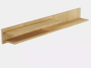Miniaturka 4 - Drewniana półka ścienna z rowkiem perspektywa trójwymiarowa