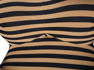 Miniaturka 2 - Tapicerka w beżowo-czarne pasy z nowoczesnym materiałem obiciowym
