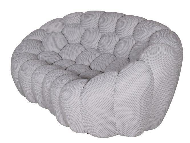 Futurystyczna sofa inspirowana organicznymi kształtami w kolorze szarym – Zenith