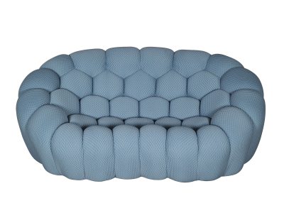 Futurystyczna sofa w kształcie plastra miodu w kolorze błękitno-szarym – Zenith