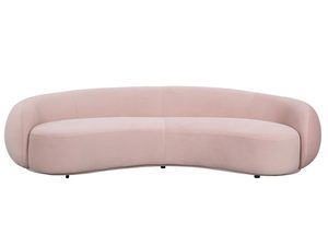 Miniaturka 1 - Sofa łukowa różowa w stylu nowoczesnym z tapicerowaną tkaniną