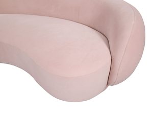 Miniaturka 2 - Luksusowy narożnik różowy tapicerowany welurem do eleganckiego salonu