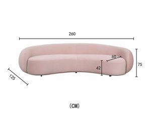 Miniaturka 3 - Różowa nowoczesna sofa łukowa do salonu w stylu glamour