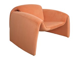 Miniaturka 2 - Nowoczesny fotel welurowy z zaokrąglonym oparciem