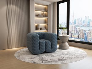 Miniaturka 3 - Fotel niebieski z konstrukcją łukową z szenilem