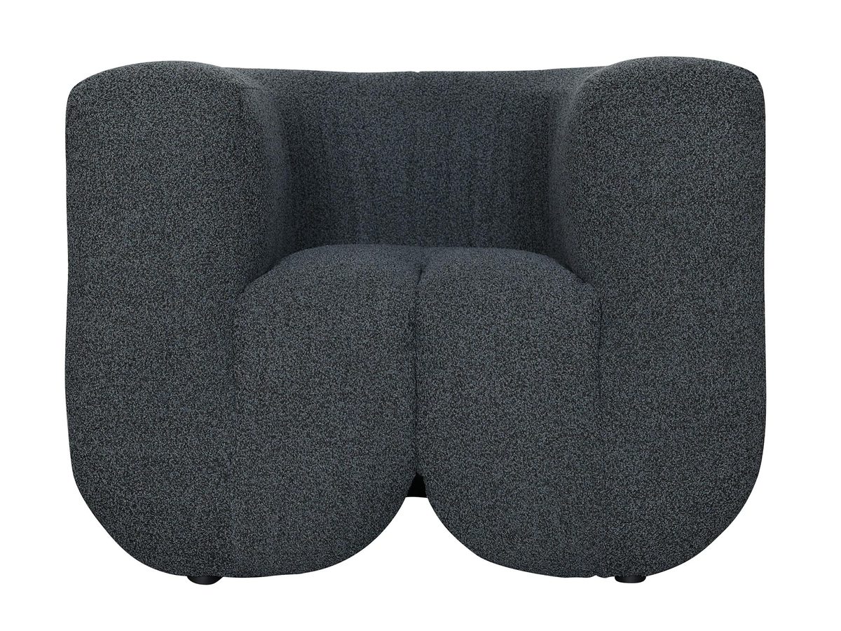 Fotel Grafitowy w Kształcie Łuków z Tkaniną Szenilową – Zenith