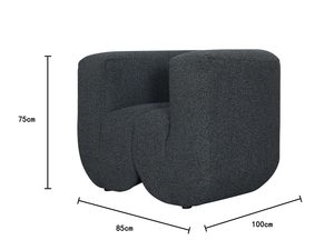 Miniaturka 2 - Designerski fotel w tkaninie szenilowej