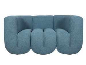 Miniaturka 4 - Stylowa sofa w kolorze morskiego niebieskiego z szenilowej tkaniny