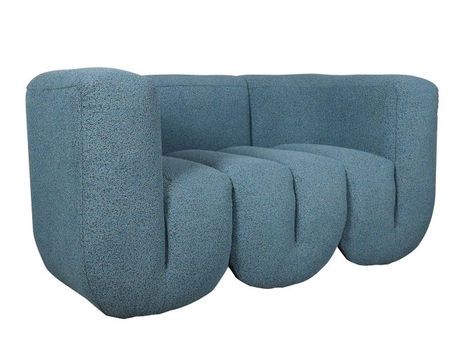 Sofa z konstrukcją łukową w kolorze niebiesko-szaro-czarnym – Zenith